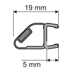 Huppe universal 070067 Magnetleiste für Türflügel rechts, 202,5cm / 8mm