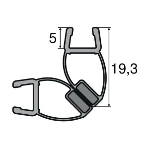 Huppe universal 070263 Satz Magnetstreifen 45° für Ecklösung, 202,5cm / 6mm