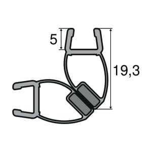 Huppe universal 070264 Satz Magnetstreifen 45° für Ecklösung, 202,5cm / 1 x 6mm + 1 x 8mm
