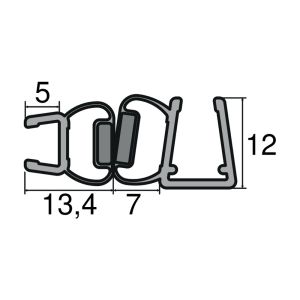 Huppe universeel 070271 set magneetlijsten 90° voor hoekoplossing, 202,5cm / 8mm