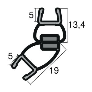 Huppe universeel 070272 set magneetlijsten 135° voor vijfhoek, 202,5cm / 8mm