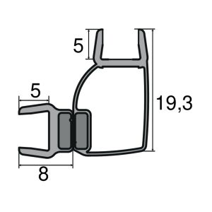 Huppe universeel ZB0002 set magneetlijsten 90° voor hoekoplossing, 200cm / 1 x 6mm + 1 x 8mm