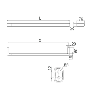 Inda Claire A7118CCR handdoekhouder 60 cm chroom