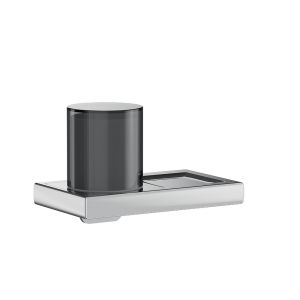 Inda Claire A7178DAC04 soap dispenser with lever brushed nickel/ fumé glass