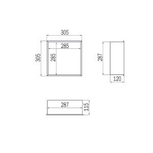 Inda MY Secret A80100PT inbouwnis 305x305mm mat platino