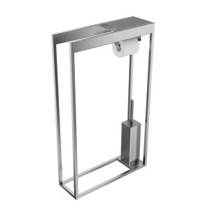 Inda Indissima A88860WM multifunktionaler Standard-Toilettenpapier- und Toilettenbürstenhalter mattweiß