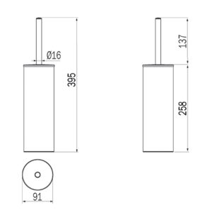 Inda MY Art Skull AV014BCR04Y toiletborstelgarnituur chroom