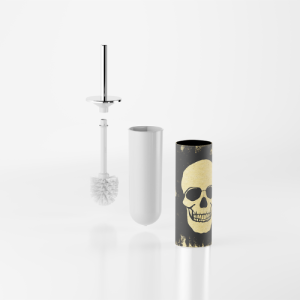 Inda MY Art Skull AV014BCR04Y toiletborstelgarnituur chroom