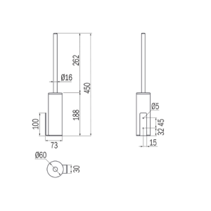Inda MY MiniLove AV514BCR toiletborstelgarnituur wand chroom