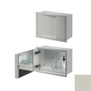 Inda MY Secret A80750CE inbouwnis met bekerhouder, zeepdispenser en spiegel 350x260mm mat cemento