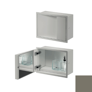 Inda MY Secret A80750CX inbouwnis met bekerhouder, zeepdispenser en spiegel 350x260mm mat creta