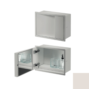 Inda MY Secret A80750MP inbouwnis met bekerhouder, zeepdispenser en spiegel 350x260mm mat perla