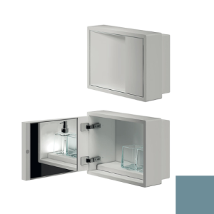 Inda MY Secret A80760AQ inbouwnis met bekerhouder, zeepdispenser en spiegel 350x260mm mat acquamarina