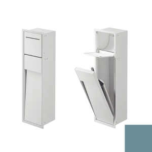 Inda MY Secret A8085AAQ inbouwnis met toiletrolhouder en toiletborstelgarnituur 190x660mm mat acquamarina