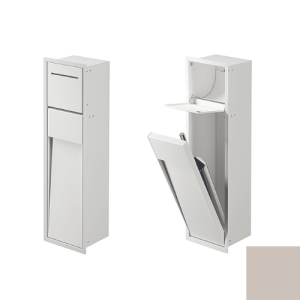 Inda MY Secret A8085AAX inbouwnis met toiletrolhouder en toiletborstelgarnituur 190x660mm mat avorio