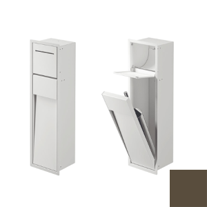 Inda MY Secret A8085ABN inbouwnis met toiletrolhouder en toiletborstelgarnituur 190x660mm mat bruno