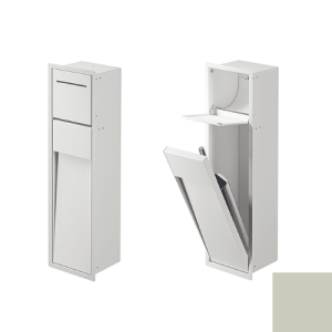 Inda MY Secret A8085ACE inbouwnis met toiletrolhouder en toiletborstelgarnituur 190x660mm mat cemento