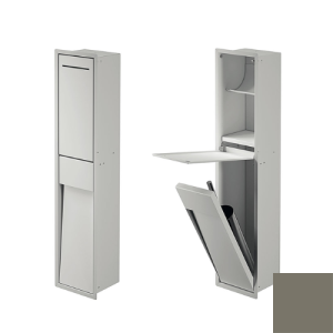 Inda MY Secret A8085CCX inbouwnis met toiletrolhouder en toiletborstelgarnituur 190x860mm mat creta
