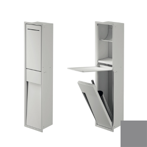 Inda MY Secret A8085CTN inbouwnis met toiletrolhouder en toiletborstelgarnituur 190x860mm mat titanio