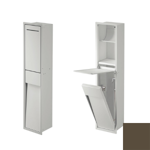 Inda MY Secret A8085DBN inbouwnis met toiletrolhouder en hygiënische douche 190x860mm mat bruno