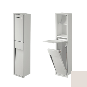Inda MY Secret A8085DMP inbouwnis met toiletrolhouder en hygiënische douche 190x860mm mat perla