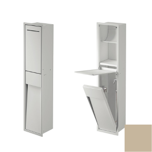 Inda MY Secret A8085DTL inbouwnis met toiletrolhouder en hygiënische douche 190x860mm mat terra di luna