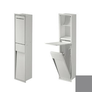 Inda MY Secret A8085DTN inbouwnis met toiletrolhouder en hygiënische douche 190x860mm mat titanio