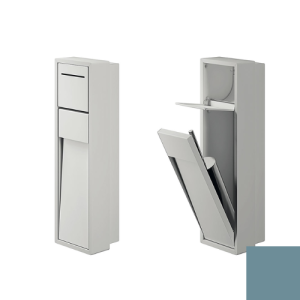 Inda MY Secret A8086AAQ inbouwnis met toiletrolhouder en toiletborstelgarnituur 190x660mm mat acquamarina