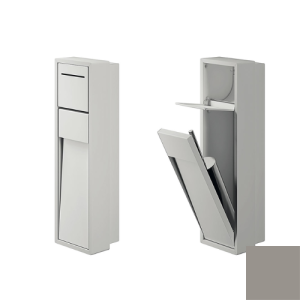 Inda MY Secret A8086APT inbouwnis met toiletrolhouder en toiletborstelgarnituur 190x660mm mat platino