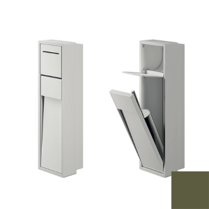 Inda MY Secret A8086AVF inbouwnis met toiletrolhouder en toiletborstelgarnituur 190x660mm mat verde felce