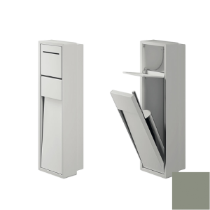 Inda MY Secret A8086AVV inbouwnis met toiletrolhouder en toiletborstelgarnituur 190x660mm mat verde salvia