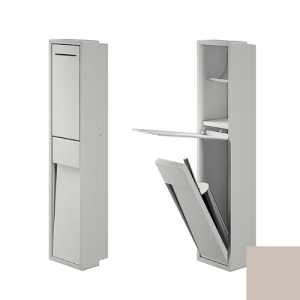 Inda MY Secret A8086CAX inbouwnis met toiletrolhouder en toiletborstelgarnituur 190x860mm mat avorio