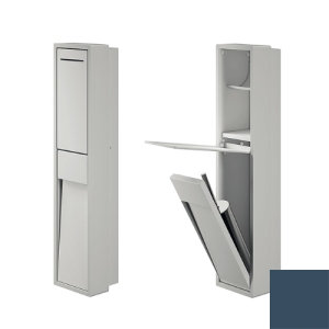 Inda MY Secret A8086CBD inbouwnis met toiletrolhouder en toiletborstelgarnituur 190x860mm mat blu denim