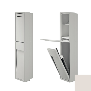 Inda MY Secret A8086CMP inbouwnis met toiletrolhouder en toiletborstelgarnituur 190x860mm mat perla