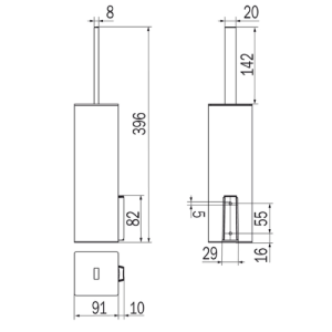 Inda MY Way AV114AAS toiletborstelgarnituur rvs zijdeglans