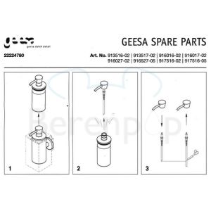 Geesa 224704 plastic pump with tube for soap dispenser