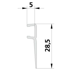 Kermi 2535892 glass seal door section vertical left 200cm