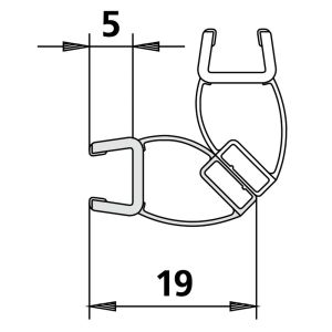 Kermi 2541180 magneetprofiel voor deurvleugel verticaal 200cm