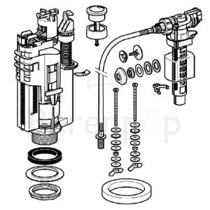 Geberit 283354KD1 Type 590-380 flush mechanism with float valve *no longer available*