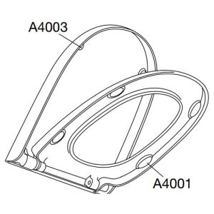 Pressalit 300+ 760000-DA7999 toilet seat with cover white