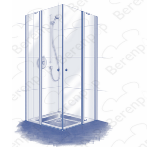 Koralle Supra Top S8L40861 ( L40861 ) ( 2537734 ) complete strip set for corner shower with revolving doors (from 05.2001)