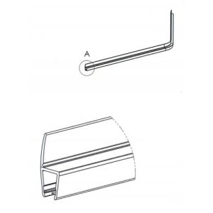 Exa-Lent Universal DS431006 gehoekt helder doucheprofiel 1 flap 100cm - 6mm