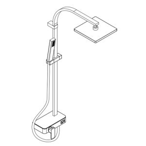 HSK AquaSwitch RS 500 Mix rechthoekig 1001840 showerset met mengkraan chroom