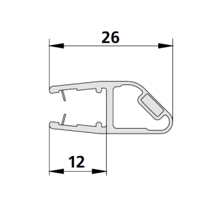 Kermi 2534096 magneetprofiel 45 graden links verticaal 200cm