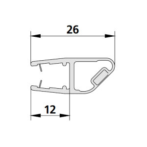 Kermi 2534097 magneetprofiel 45 graden rechts verticaal 200cm