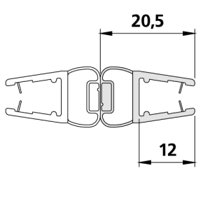 Kermi 2534098 magneetprofiel recht verticaal 200cm