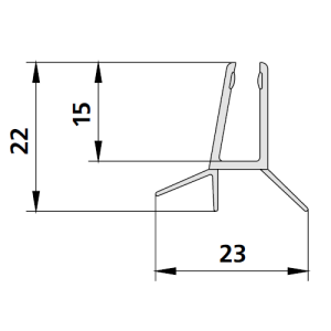 Kermi 2534102 spatwaterdichting 1 x 98,5cm - 5mm