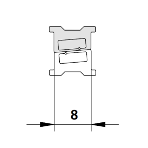 Kermi 6003988 inschuif magneetprofiel verticaal 200cm