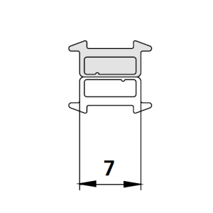 Kermi 6008261 inschuif magneetprofiel verticaal 200cm