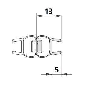 Kermi 6025709 magneetprofiel 180 graden verticaal 200cm
